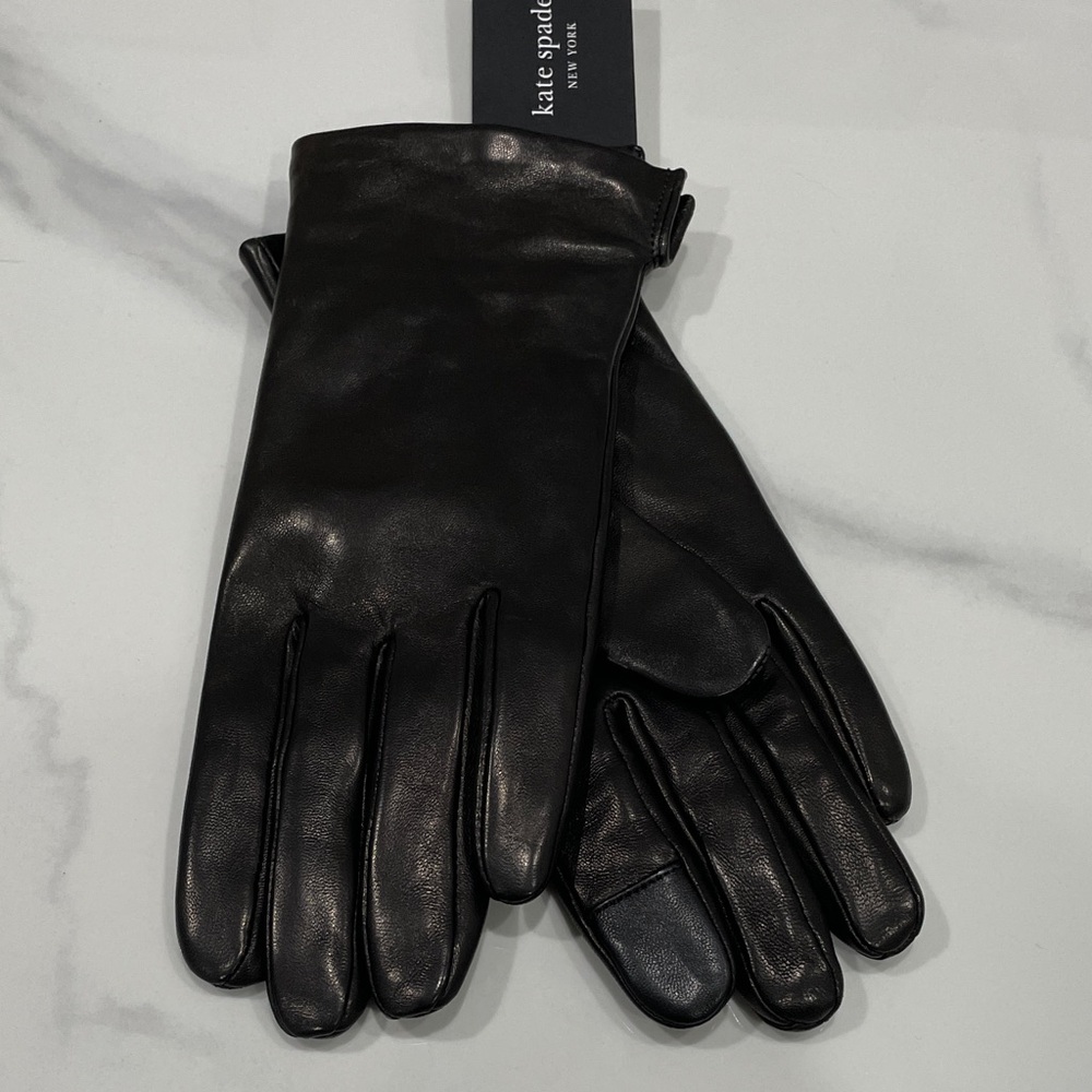 Kate Spade Black Leather Gloves